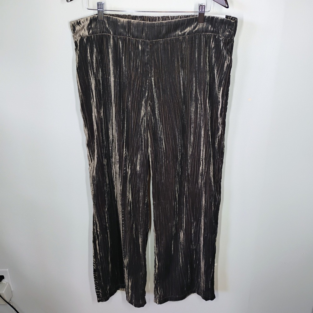 NWT Soft Surroundings Wide Leg Velvet Pants Womens PXL Dusty Purple Full Length